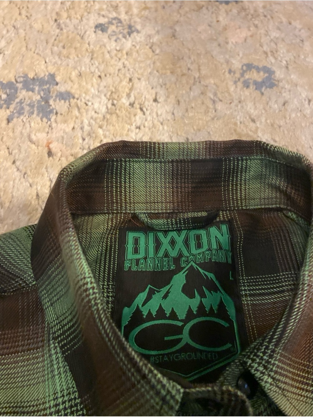 Dixxon Flannel Shirt Men’s Large L Green Pearl Snap Gravity Coffee Collection - Picture 6 of 16